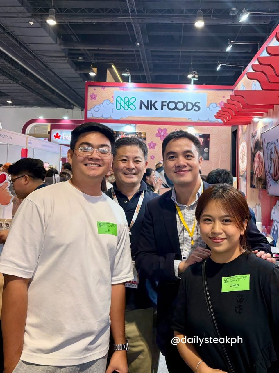 The Daily Steak PH team with the NK Foods team at the NK Foods booth during WOFEX, the World Food Expo